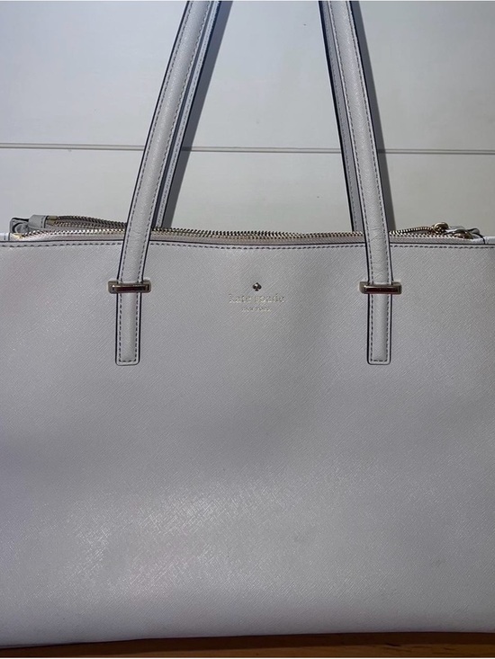kate spade Handbags - Kate Spade Grey Tote Purse — Saffiano Tote with Gold Hardware